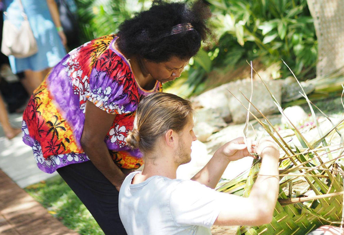 Weaving at Bloom Wellness Festival